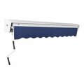 Awntech Destin 12' Navy Heavy-Duty Manual Retractable Patio Awning with Protective Hood 237DM12N